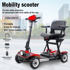 Cem-em10 Alwaybike 4 Wheel 48v 250w Foldable Mobility Scooter For Adult Senior Electric