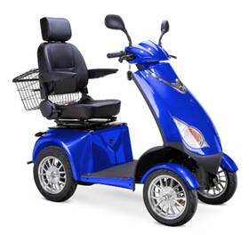 57070-4 Bespoke Blue Platinum Electric Scooter 500 Lb Cap Radio Usb Port 15 Mph Locking Storage