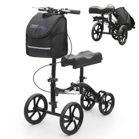 Sy-zxq-002-bk-bk Bezt Black Dual Braking System Scooter With Pouch Crutch Folding Steerable Knee Walker