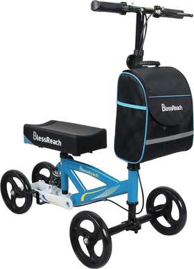 Wb-2208 Bless Reach Blessreach Knee Scooter / Steerable Walker Dual Rear On-wheel Brake Blue Wb-2208 Bless Reach Blessreach Knee Scooter / Steerable Walker Dual Rear On-wheel Brake Blue