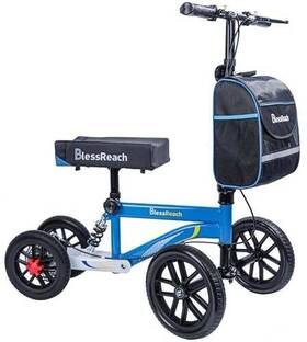 2208-t Blessreach All Terrain Steerable Knee Scooter Crutch Alternative Double Brake 300 Lb