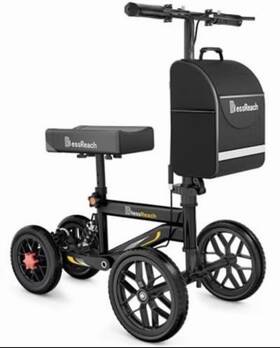 Blessreach 313104869832 Deluxe Medical Scooter Double Handbrake All Terrain Steerable Knee S