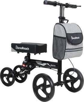 Blessreach 445048736765 Knee Scooter Steerable Walker Deluxe Medical For Foot Injuries Adul