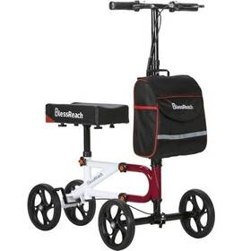 Wb2011 Blessreach Economy Knee Scooter Steerable Walker Dual Brakes Red