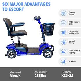 Cem-em03 Cemoto Travel 4 Wheels Elderly Electric Scooter Disabled Handicapped Folding Mobility S