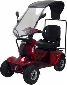 .com 313102851860 Fat Tire Electric Scooter With Roof Four Wheel Drive Off Road Mobility Solutio