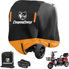 Cr-zlc-11 Coukoucover Mobility Scooter Storage Cover 200d Oxford Fabric All L-56 Inch Black&orange