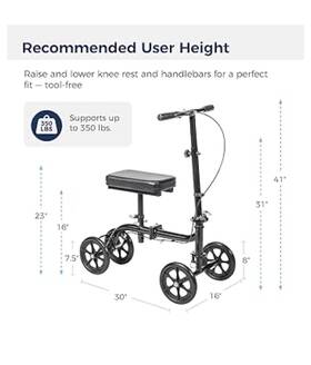 Drive 822383006277 Medical Folding Knee Scooter
