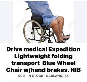 Exp19ltbl Drive Medical Lightweight Folding Wheelchair/expedition With Hand Brake