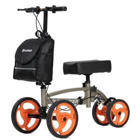 Elenker 008678861824 Steerable Knee Scooter Basket Dual Braking System - Champagne/black