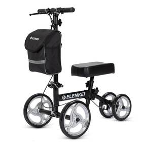 Yf-9003d Elenker Steerable Knee Walker With 10in Front Wheels Deluxe Medical Scooter For Foot Inj