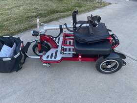 T3055-r Enhance Mobility Red Triaxe Cruze Foldable Portable Electric Travel Scooter