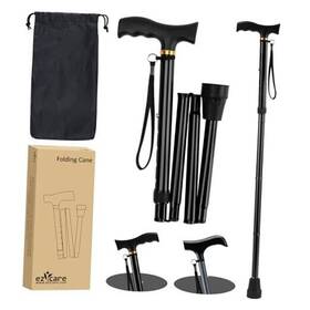 Hmc40b-c2 Ez2care Walking Stick- Adjustable Lightweight Cane Collapsible Portable