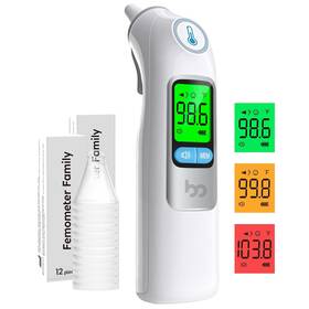 Det-1015 Femometer Family Ear Thermometer Digital 1s Result 3 Color Fever Alert Memory 30