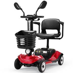 Q010007-bl-us-0705 Furgle 4 Wheels Folding Travel Mobility Scooter Electirc Wheelchair With Basket