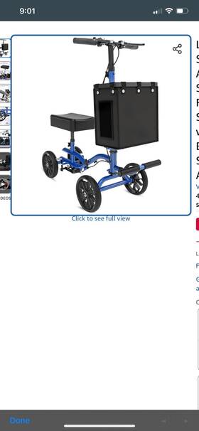 Ks-9007fa Fvizzn Lightweight Knee Scooter Foldable And Adjustable For Adults