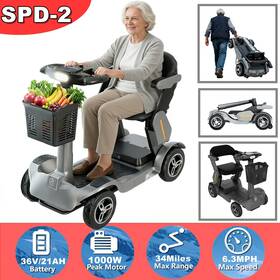 1000w Glidezone Spd2 Ergonomic Seat Electric Mobility Scooter 4 Wheel For Adult Senior Peak Us