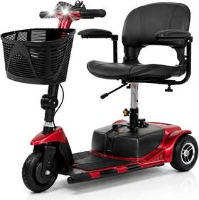Health 313032594547 Compact 3 Wheel Mobility Scooter - Foldable Electric Wheelchair For Travel