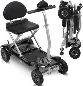 Health 744111008127 Folding Mobility Scooter - Electric Powered Wheelchair 4 Wheel Handicap Foldab