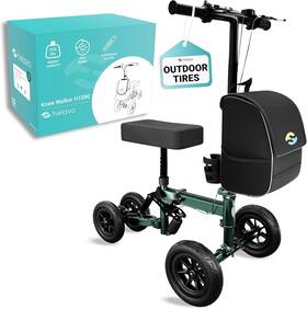 H1090 Helavo Adjustable Knee Scooter 10 Inch Wheels 350 Lbs Capacity Foldable Design