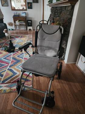 W244525380744a Kerdom Electric Foldable Powerchair Gray Joystick Control 4 Wheels Aluminum