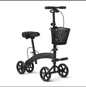 Mds86000ss Medline Manual Seated Knee Scooter 300 Lbs Capacity Black