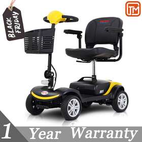 M1-yellow Metro Mobility 4 Wheels Compact Travel Scooter 300w With Led Light For Adult-300lb White