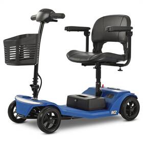 M2-blue Metro Mobility 4 Wheels Foldable Scooter 20 Miles 330bs Capacity 5 Mph With Led Light