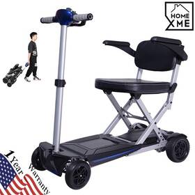 M2020-blue Mobifree Lightweight Travel Mobility Scooter Foldable 4 Wheels 9.32miles 275 Lb Capatity