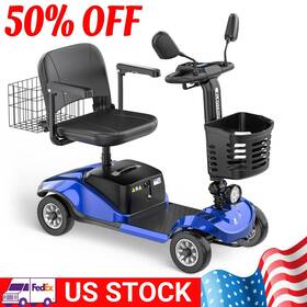 Paiseec D1-blue 4 Wheels Mobility Scooters Power Wheelchair Folding Electric Scooter For Adult
