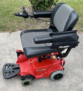 J8117912050c30 Pride Mobility Products Corp. Red Z-chair Scooter With New Batteries 2 Charging Cords
