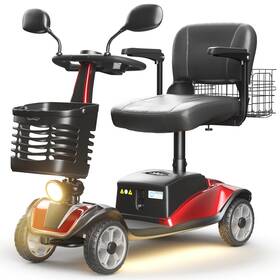 Sacvon 092733204220 Upgrade 4 Wheel Mobility Scooter Red