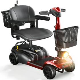 Sacvon 092733206613 X-01 4 Wheels Mobility Scooter With Cane Holder For Seniors Red