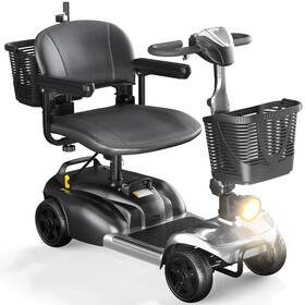 X01-silver Sacvon 4 Wheels Mobility Scooter With Cane Holder For Seniors