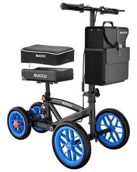 Wb-2202t Succu Knee Scooter 350lb Disc Brake 11 Inch Wheel Foldable Walker Crutch Alternative
