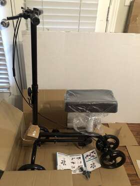 Wl-9151 Walker Winlove Black Steerable Knee Roller Scooter W Basket Dual Braking System