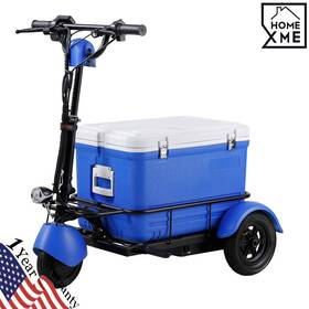 Zvgreen 764379713199 3 Wheels 350w Foldable Mobility Scooter With Ice Cooler Box For Camping Fishing