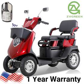1000w Zvgreen Jx1d Dual Seat Heavy Duty Senior Mobility Scooter 500lbs 15mph 36 Miles 60v/20a