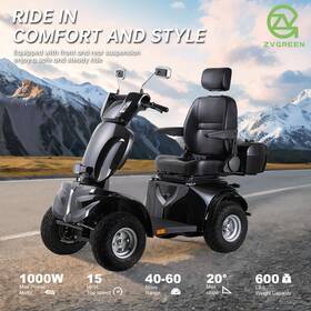 W3322p357152 Zvgreen 1000w Heavy Duty Electric Seniors Mobility Scooter 600lb 60 Miles 60v/40a 2400wh