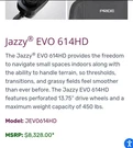 Pride Jazzy Evo 614HD Power Wheelchair Black 450LB Electric Joystick Footrests. Fixed Price $500.00.