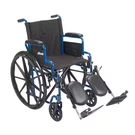 Drive Medical Wheelchair Blue Stripes With Foldable Desk Arm + 20" Seat Footre. Fixed Price $153.49.