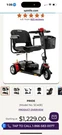 Pride Go-go Elite Traveller Mobility Scooter 3 Wheel Model. Fixed Price $499.00.