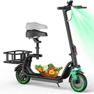 Electric Scooter With Seat & Basket 350W Motor 8.5 Solid Tires Top Speed 19MPH. Fixed Price $199.00.