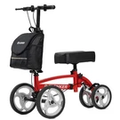 Elenker YF-9010A Steerable Foldable Knee Walker 10" Wheels With Bag Red. Fixed Price $89.80.