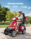 Heavy Duty 4-WHEEL Mobility Scooters For Seniors & Adults, 500LBS Capacity, 21.5. Fixed Price $2903.99.