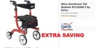 Drive Medical Nitro Euro Style Rollator Rolling Walker Tall Red RTL10266-T. Fixed Price $189.00.
