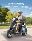 Heavy Duty 3-WHEEL Mobility Scooters For Seniors & Adults, 500LBS Capacity, 21.5. Fixed Price $2408.98.
