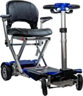 Solax Transformer Blue Folding Mobility Scooter (model WX-25.210-A1). Fixed Price $2200.00.