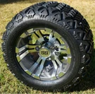 10" Vampire Gunmetal Wheels And 18X9-10 Dot All Terrain Golf Cart Tires Combo. Fixed Price $499.95.