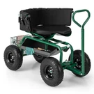 Costway Cushioned Rolling Garden Cart Scooter With Storage Basket And Tool Pouch. Fixed Price $238.09.